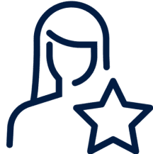 Person icon with a star symbol.